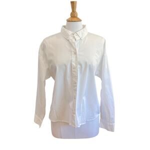 Old Navy The Boyfriend Shirt, Relaxed Fit, White, Button Down, 100% Cotton, L